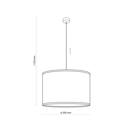 Lampa wisząca z ozdobnym abażurem eco TK 4727 z serii LIBERIA - wymiary