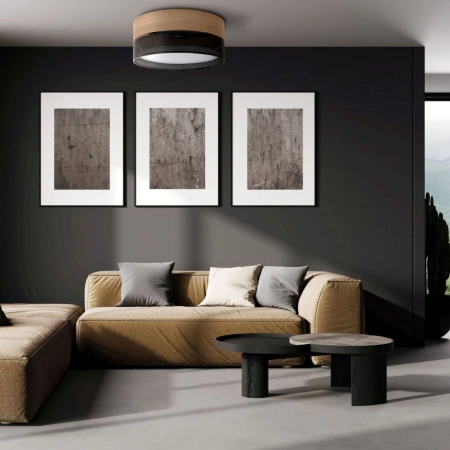Abażurowa lampa sufitowa z motywem drewna TK 4800 z serii NICOL - wizualizacja