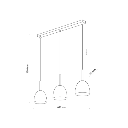 Skandynawska lampa wisząca do kuchni TK 4869 z serii NORD - wymiary