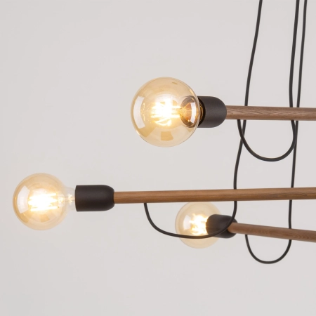 Rustykalna lampa wisząca z drewnianymi belkami TK 4950 z serii HELIX WOOD 2