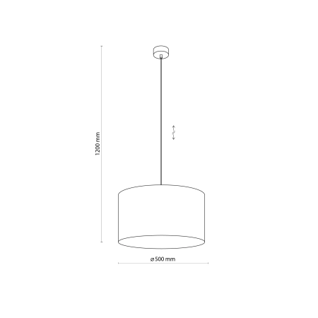 Ponadczasowa lampa wisząca na 3 żarówki E27 TK 4990 z serii MORENO - wymiary