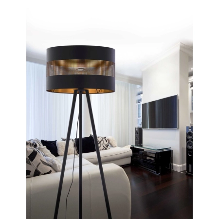 Lampa podłogowa trójnóg do eleganckiego salonu TK 5053 z serii TAGO BLACK - wizualizacja