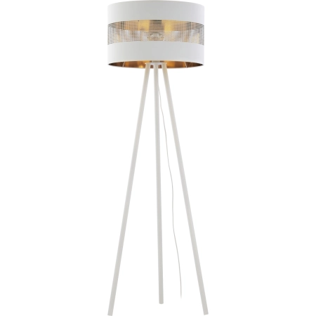 Klasyczna lampa stojąca z dekoracyjnym abażurem TK 5055 z serii TAGO WHITE