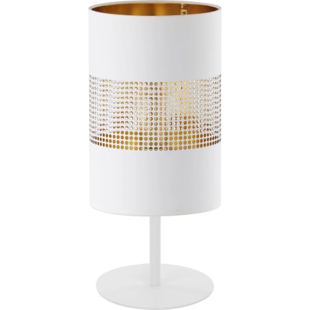 Lampka stołowa z ażurowym, wąskim abażurem TK 5059 z serii BOGART WHITE