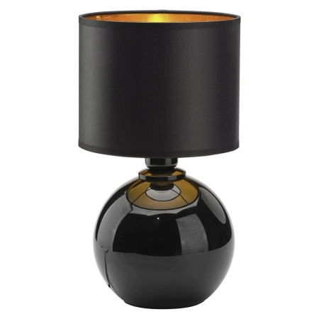 Elegancka lampka stołowa z czarno-złotym abażurem TK 5068 z serii PALLA