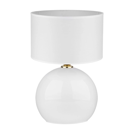 Elegancka, biało-złota lampka nocna z abażurem TK 5078 z serii PALLA