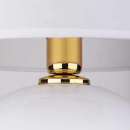 Elegancka, biało-złota lampka nocna z abażurem TK 5078 z serii PALLA 2