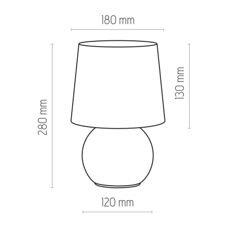 Elegancka lampka stołowa ze szklaną podstawą TK 5090 z serii PICO - wymiary