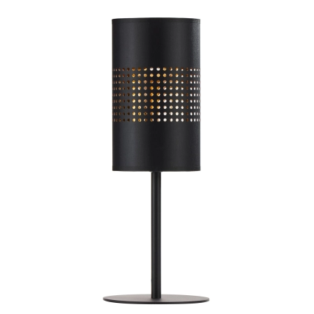 Smukła lampka stołowa z czarno-złotym abażurem TK 5118 z serii BOGART