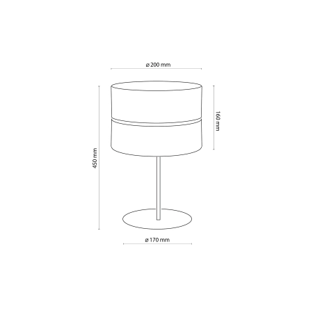 Dekoracyjna lampka stołowa w stylu eco TK 5124 z serii NICOL - wymiary