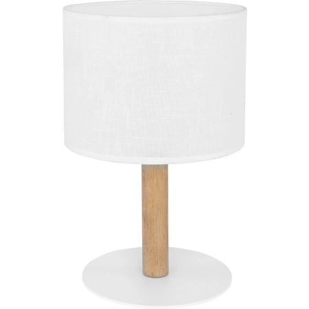 Lampka na drewnianej nodze, na szafkę nocną TK 5217 z serii DEVA WHITE