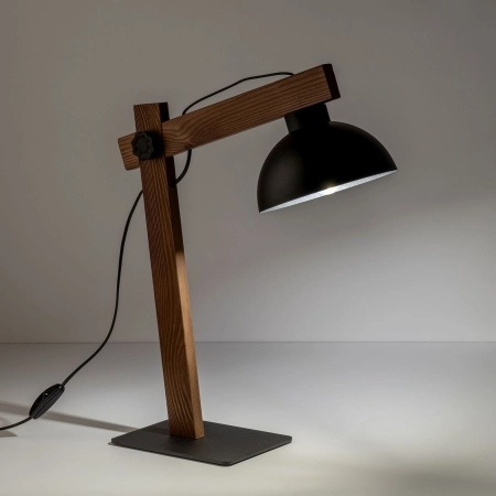 Regulowana, drewniana lampka biurkowa z kloszem TK 5345 z serii OSLO 6