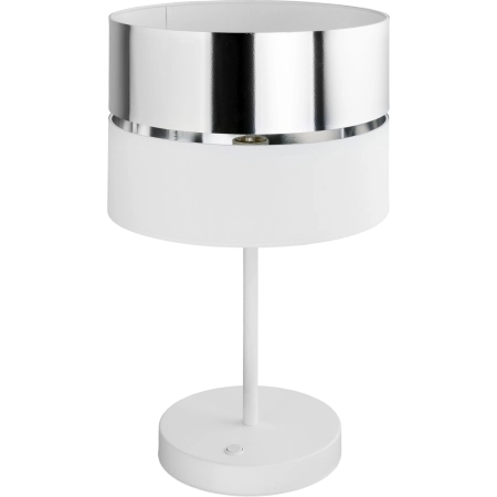 Elegancka lampka stołowa z abażurem TK 5472 z serii HILTON SILVER