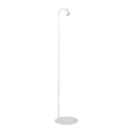 Biała, minimalistyczna lampa podłogowa do sypialni TK 5484 z serii LOGAN