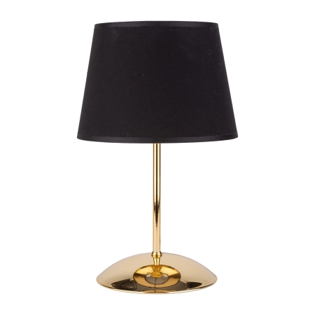 Prosta, złota lampka stołowa z czarnym abażurem TK 5496 z serii GLORY