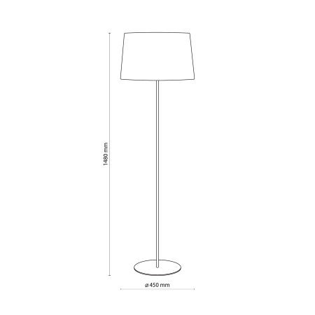 Abażurowa, prosta lampa podłogowa do salonu TK 5545 z serii MAJA NATURE - wymiary