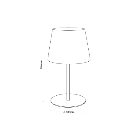Klasyczna lampka stołowa ze stożkowym abażurem TK 5546 z serii MAJA NATURE - wymiary