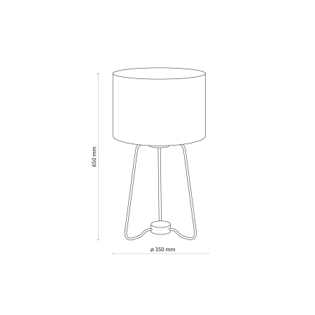 Designerska lampka stołowa mały trójnóg TK 5581 z serii TAMPA - wymiary