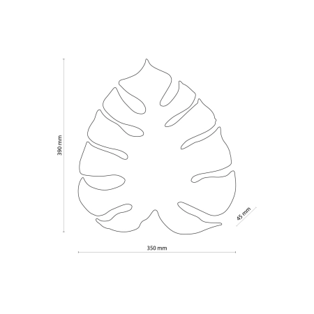 Nietuzinkowy kinkiet w kształcie liścia 3xG9 TK 5719 z serii MONSTERA - wymiary