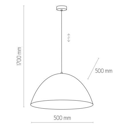 Lampa wisząca z szerokim, białym kloszem TK 6003 z serii FARO NEW - wymiary