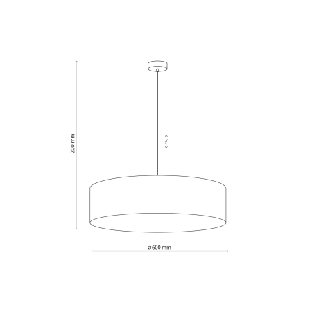 Klasyczna lampa wisząca z abażurem w stylu eco TK 6249 z serii RONDO LINEN - wymiary