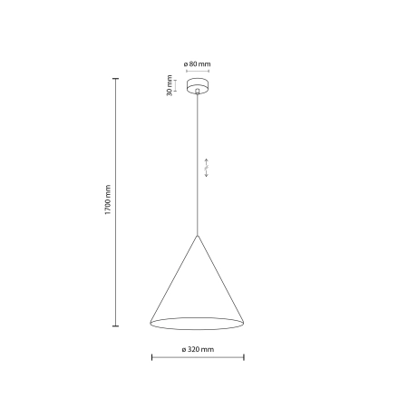 Stożkowa, beżowa lampa do kuchni ⌀32cm TK 10056 z serii CONO - wymiary