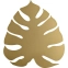 Złoty kinkiet w kształcie dużego liścia TK 1355 z serii MONSTERA