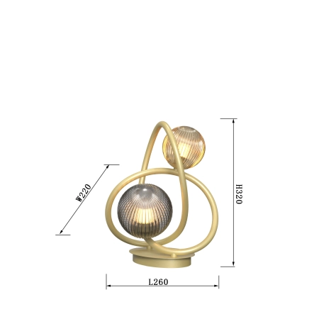 Duża, złota lampa sufitowa w stylu glamour WF 9015-1204 z serii METZ - wymiary