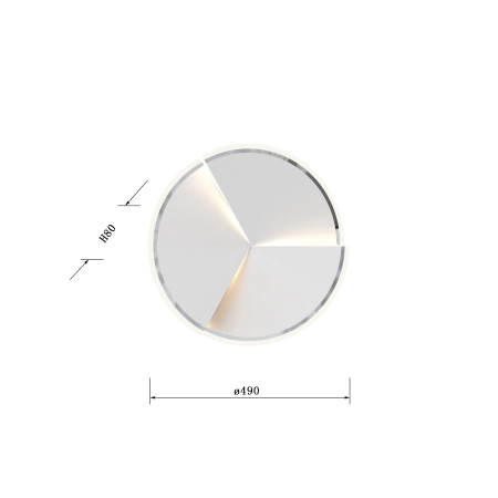 Kinkiet srebrna tarcza LED do sypialni WF 9036-108S z serii TRAPANI - wymiary