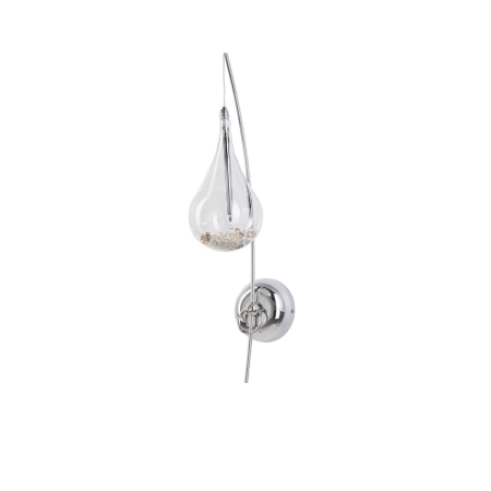 Dekoracyjna, srebrna lampa ścienna W0226-01A-F4RK z serii PERLE
