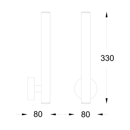 Kinkiet pionowa tuba LED do łazienki W0461-02B-F4F4 z serii LOYA 2