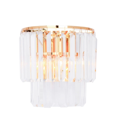 Elegancka lampa ścienna z kryształkami 17106/2W-GLD z serii AMEDEO