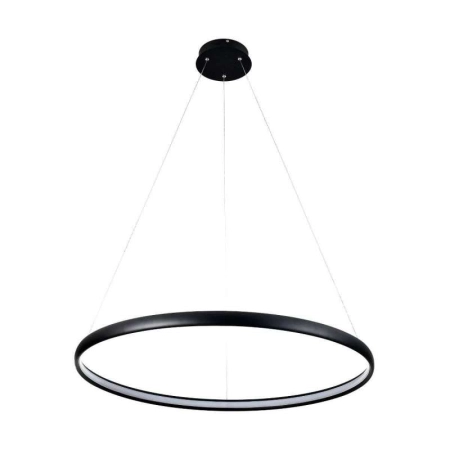 Lampa wisząca czarny okrąg LED do sypialni PL210503-800-BK z serii CARLO