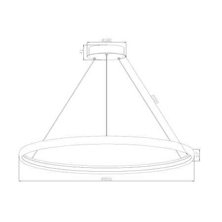 Lampa wisząca czarny okrąg LED do sypialni PL210503-800-BK z serii CARLO 2