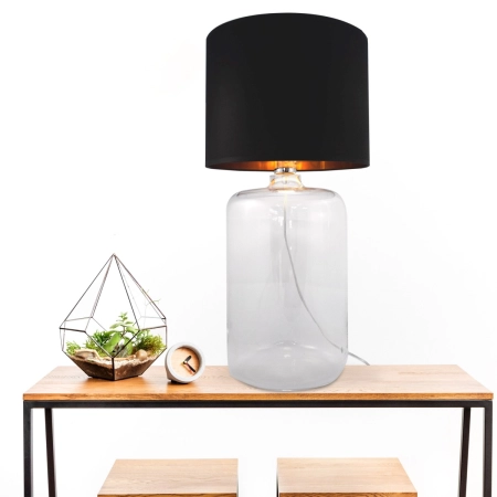 Lampka stołowa na smukłej, szklanej podstawie 5508BKGO z serii AMARSA 3