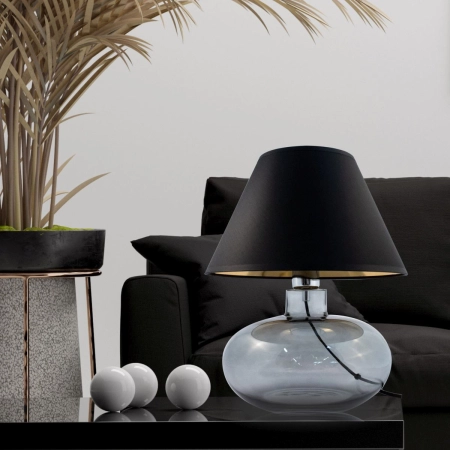 Lampka stołowa z czarno-złotym abażurem 5517BKGO z serii MERSIN 3