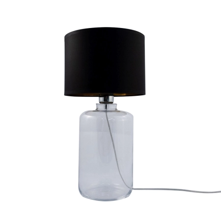 Lampka stołowa z abażurem na szklanej podstawie 5502BKGO z serii SAMASUN