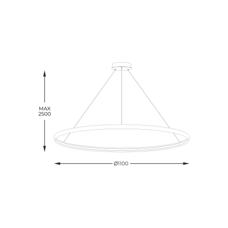 Lampa wisząca, duża obręcz LED, ring LA0717/1 - WH z serii CIRCLE - wymiary