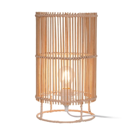 Bambusowa lampka stołowa w stylu eco P18224-1T-D20 z serii EDIN