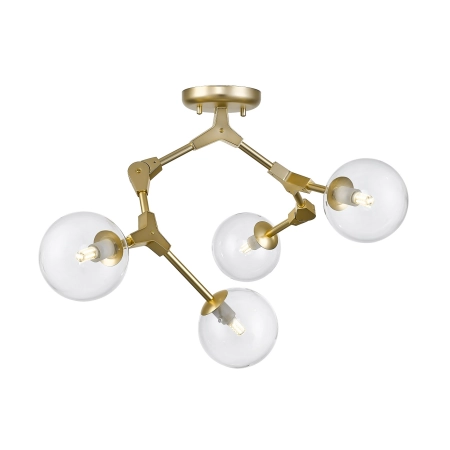 Złota, designerska lampa w stylu molekuł C0462-04F-U8AC z serii DEIMOS
