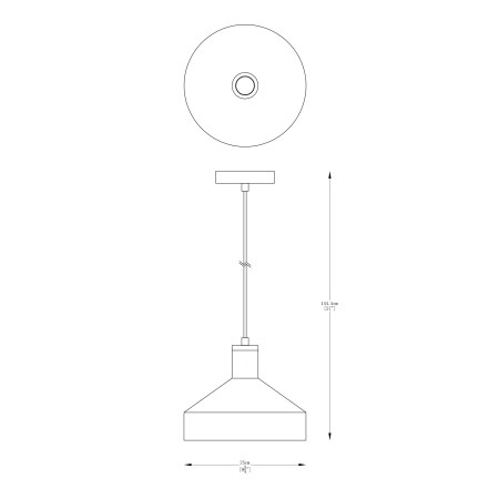 Nowoczesna, minimalistyczna lampa wisząca A8016L z serii SIGMA - wymiary