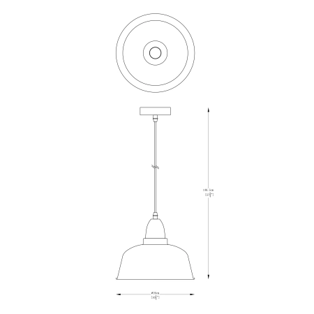 Industrialna lampa wisząca, idealna do jadalni A8063-BK z serii MENSA - wymiary