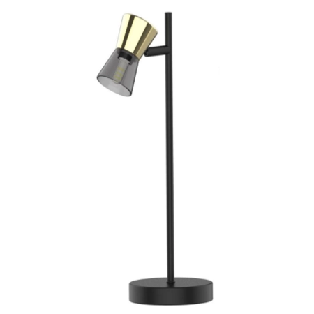 Stylowa, czarno-złota, prosta lampka stołowa TL220532-1 z serii CENTO