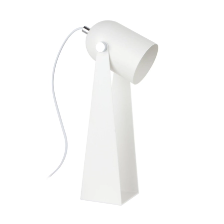 Designerska, biała, ruchoma lampka biurkowa A2056-MWH z serii ARIES