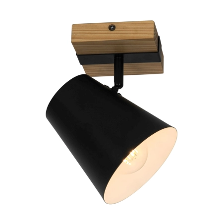 Czarny reflektor na drewnianym mocowaniu P22077-1R z serii ELTI