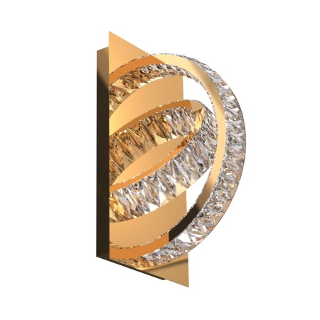 Złoty kinkiet z kryształowymi półkolami MX3274-2-3GT z serii TULA