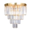 Złota lampa sufitowa, wiszące kryształki FC17106/4+1-GLD z serii AMEDEO